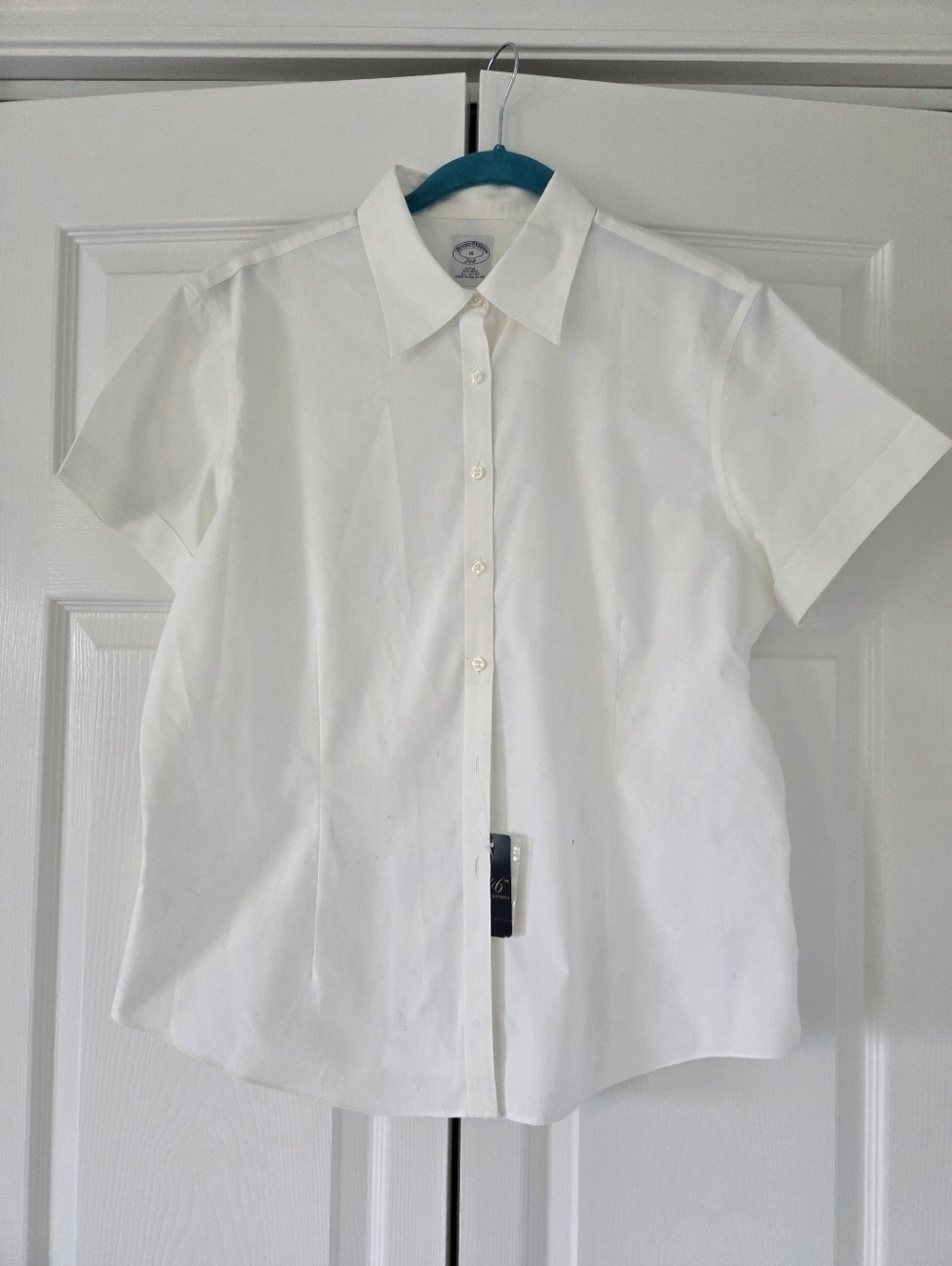 Brooks Brothers Classic White Short-Sleeve Button-Up No Iron Shirt